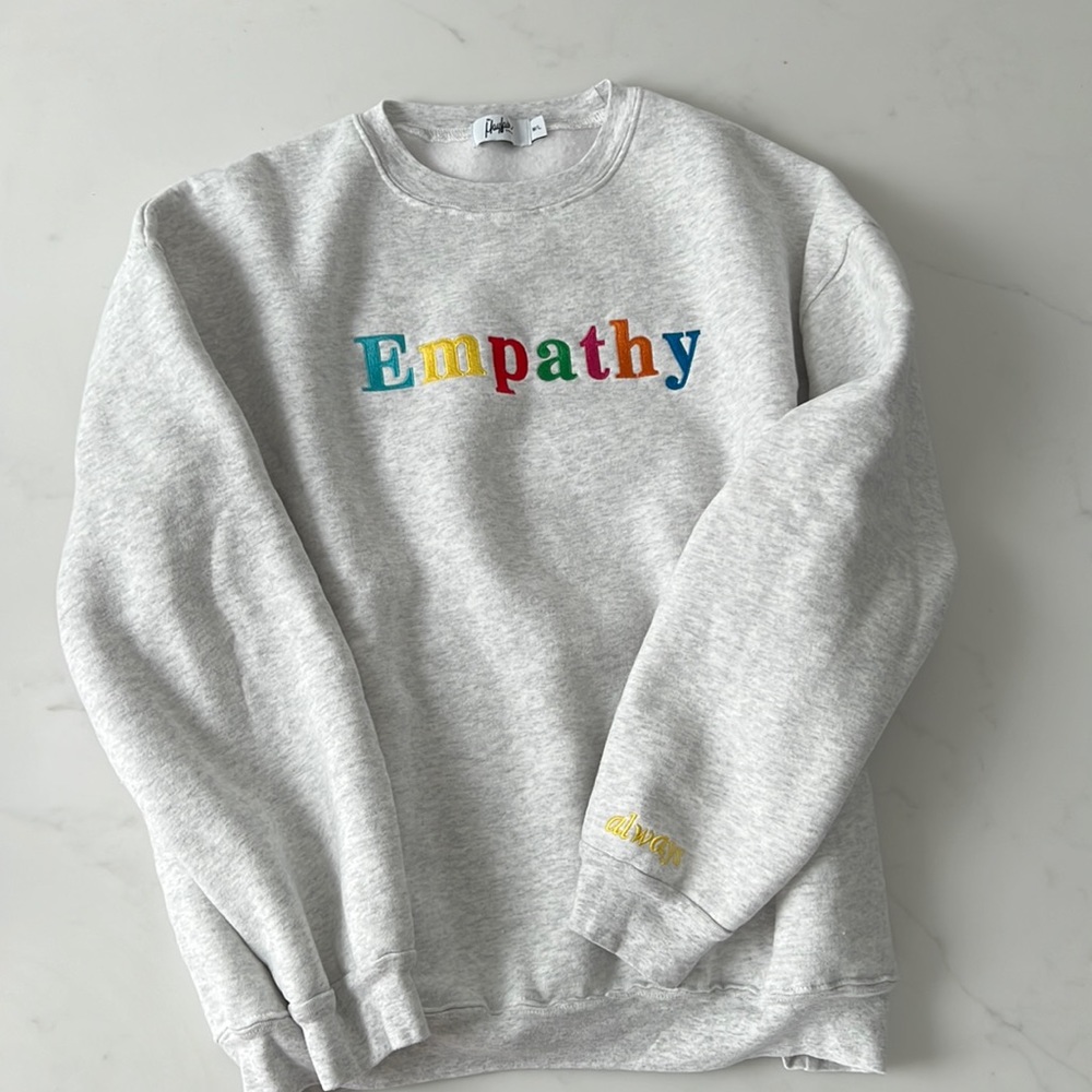 THE MAYFAIR GROUP grey empathy crewneck hoodie